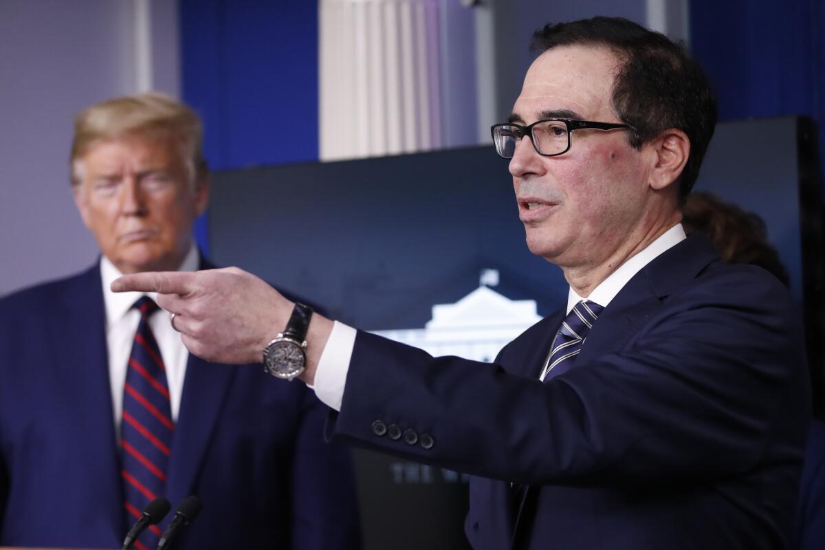 Steven T. Mnuchin at news conference