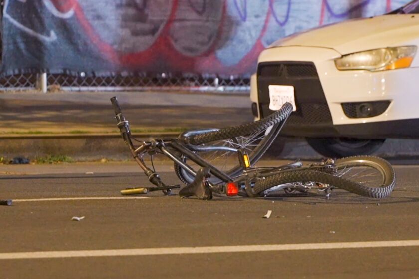 Police are searching for a hit-and-run driver who crashed into two bicyclists, killing one, in Koreatown Tuesday morning