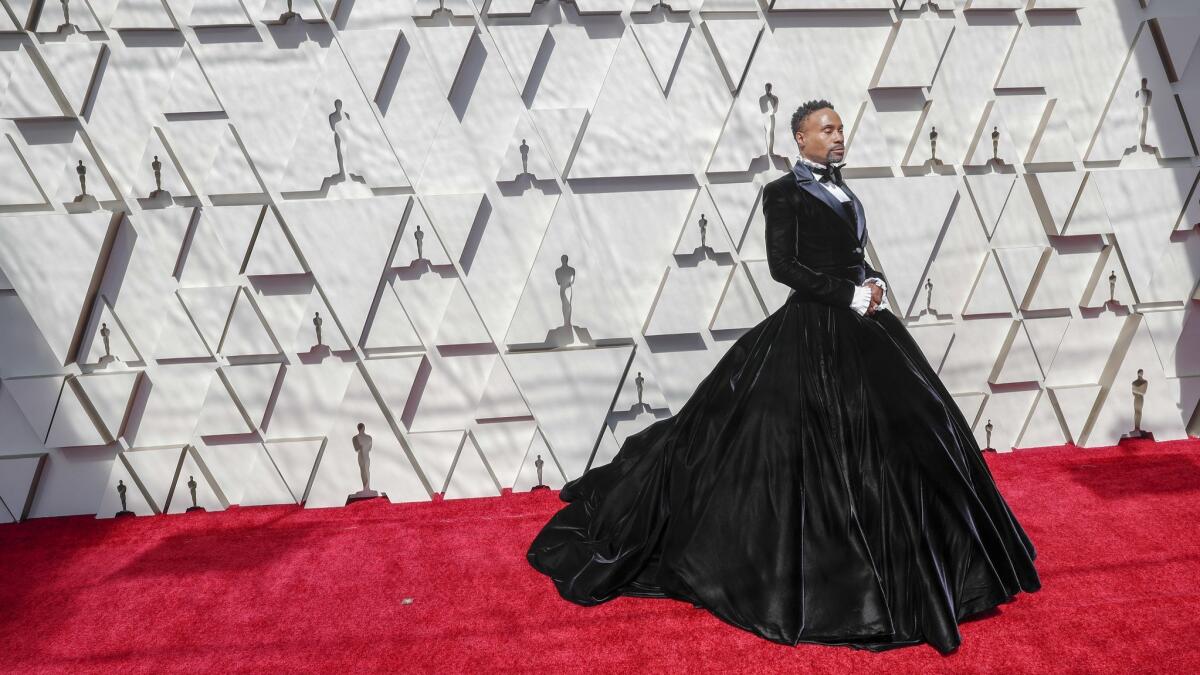 Billy Porter, wearing a Christian Siriano design, during the arrivals at the 91st Academy Awards in February 2019.