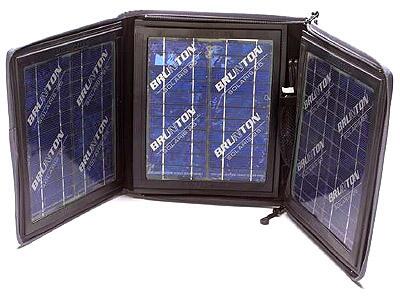 Energy providers harness sun's rays to drive gadgets or recharge batteries. But you'll need an adapter to make various plugs fit together. SOLARIS 25 Provides portable power aplenty since it can generate 25 watts — enough to run a laptop computer. When closed, it's a little bigger than 12 inches square and 1 1/2 inches deep. 64 ounces. $399. (800) 443-4871, www.brunton.com.
