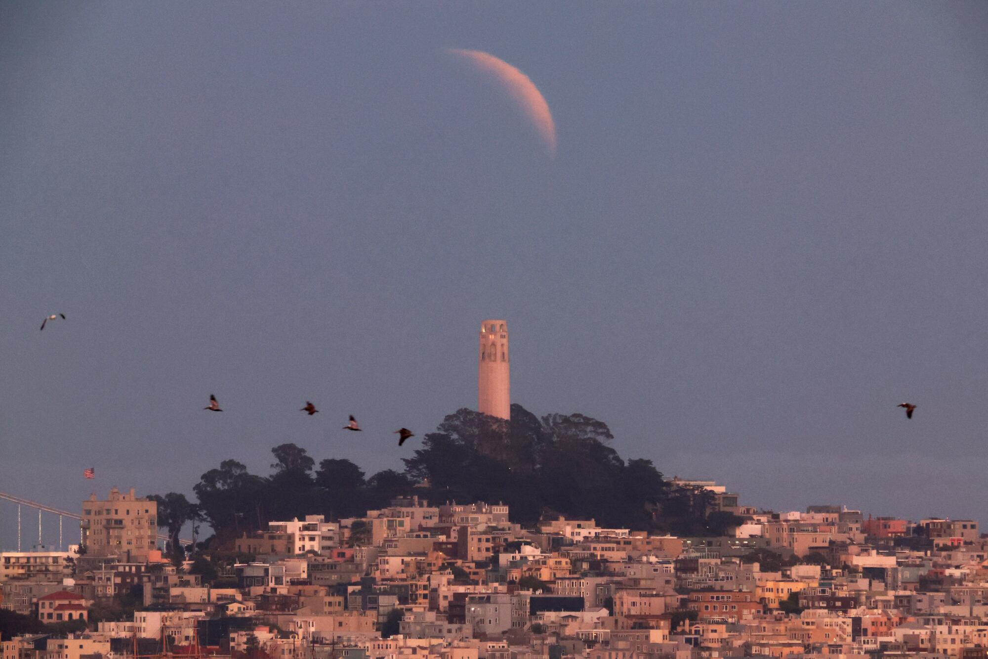 A lunar eclipse in San Francisco