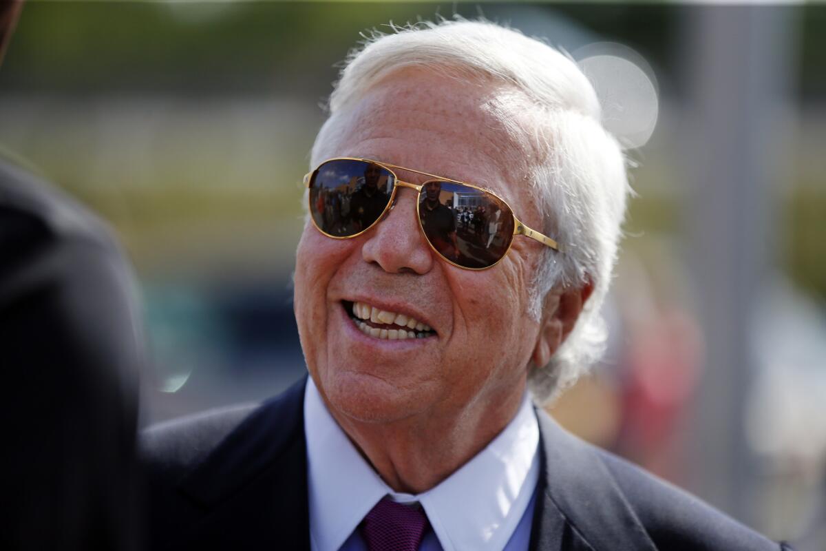 New England Patriots owner Robert Kraft, pictured here on Friday, resigned from the Viacom board of directors this week.