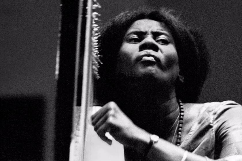 Musician Alice Coltrane is shown performing in Nashville in 1971. The meditation music that she made in the 1980s and '90s is the subject of a new collection issued by Luaka Bop.