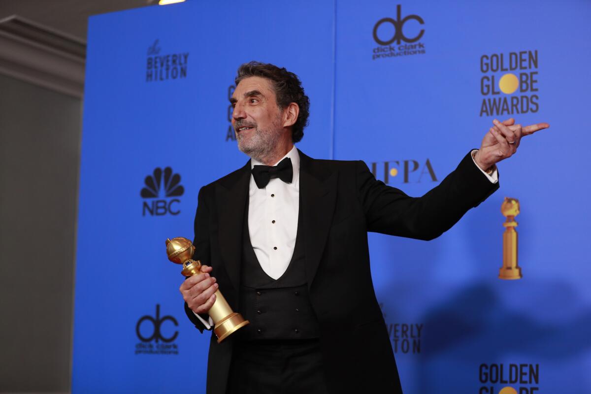 Chuck Lorre backstage at the 76th Golden Globes.