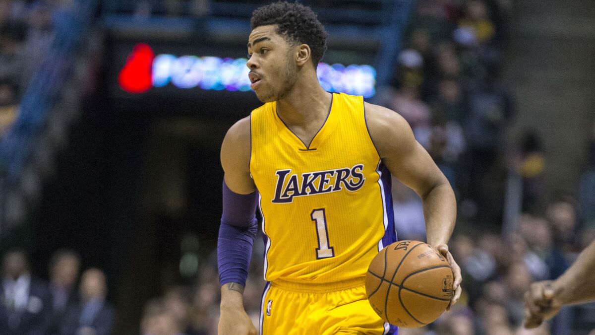 D'Angelo Russell is averaging 15.2 points on 49.1% shooting in the last five games for the Lakers.