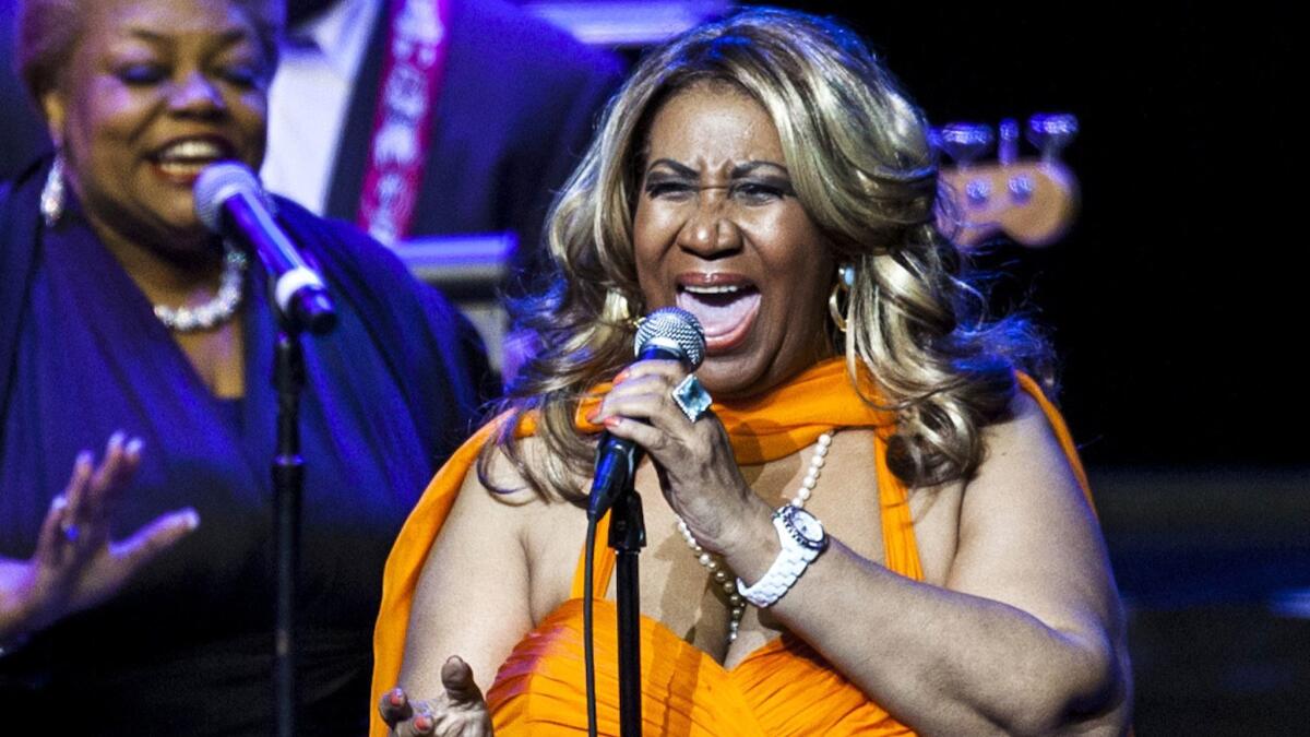 The Queen of Soul, Aretha Franklin, performs at Nokia Theatre at L.A. Live on July 25, 2012.