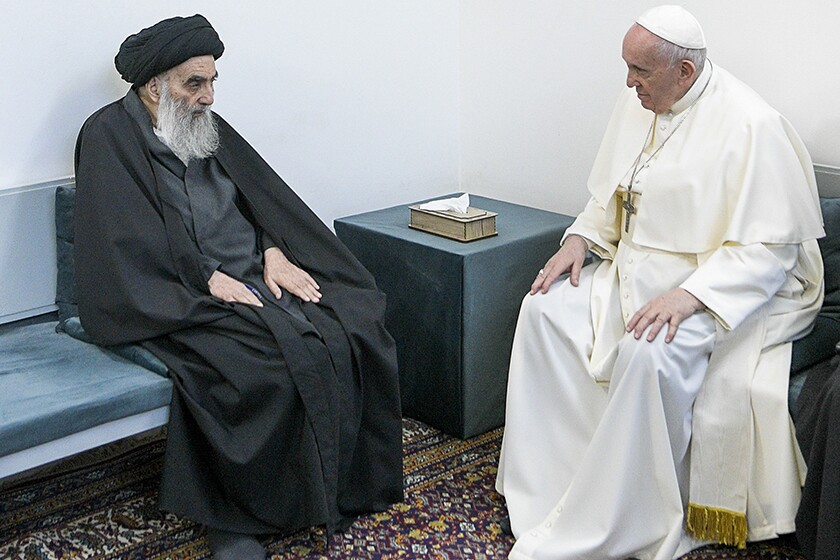 Pope Francis meets with Grand Ayatollah Ali Sistani 