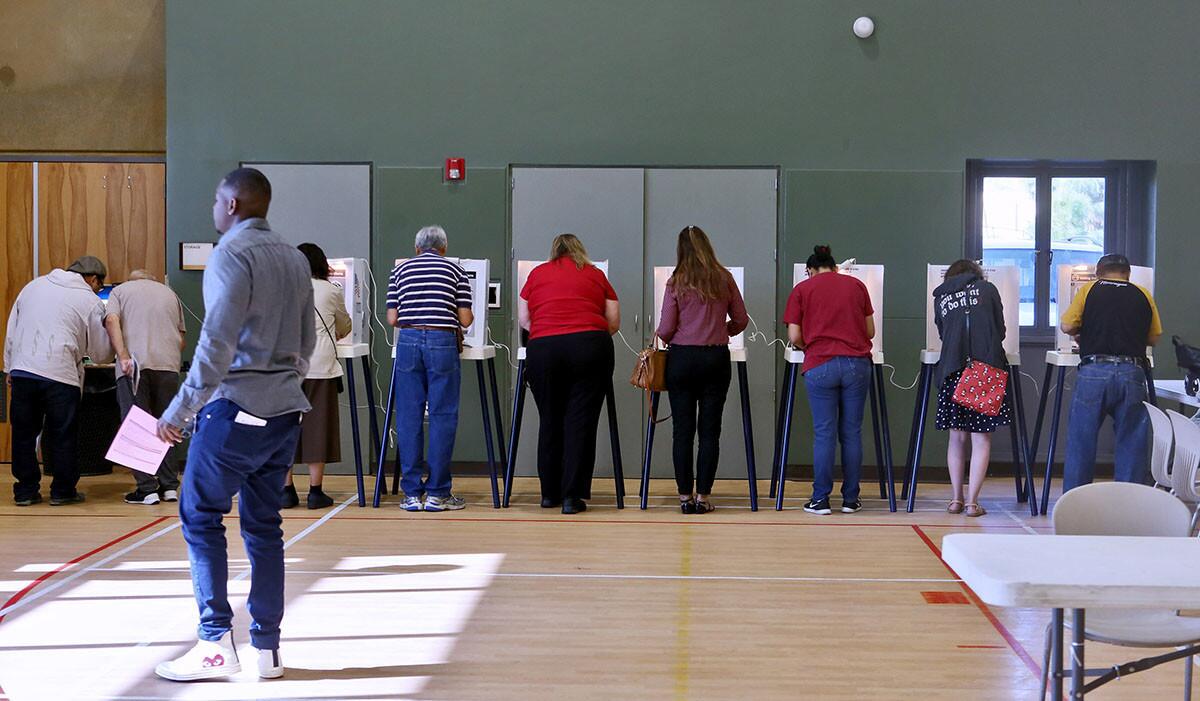 All voting booths were often filled to capacity on election day at the three precincts located at Pacific Community Center in Glendale on Nov. 6, 2018. This year, eight candidates will vie for two seats on the Glendale Unified school board and two seats on Glendale Community College board of trustees in the March 3 election.