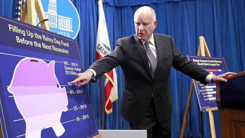 Gov. Jerry Brown has boasted, with some justification, about inheriting a $27-billion budget deficit and turning it into a $9-billion surplus. Meanwhile, state spending in eight years under Brown has risen by 53%.