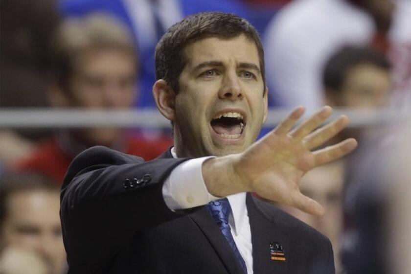 Butler Coach Brad Stevens reacts during a game against Marquette on Saturday.