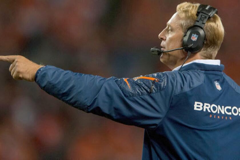 Denver defensive coordinator Jack Del Rio will take over head coaching duties on an interim basis while John Fox recovers from heart surgery.