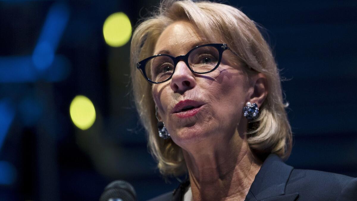 Education Secretary Betsy DeVos regards the Obama-era rule, known as the borrower defense, as “bad policy” and will continue writing a new one, a department spokeswoman said.