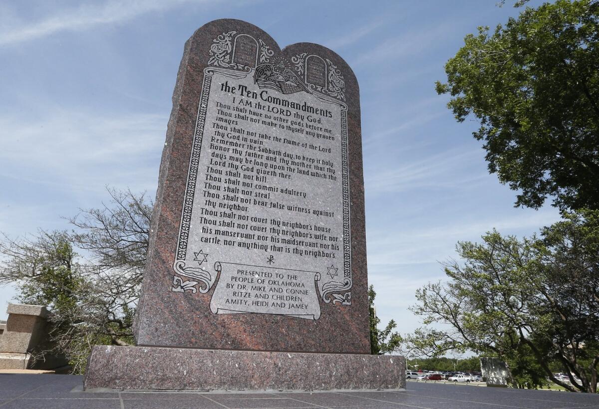 This is what the Ten Commandments monument used to look like on the grounds of the state Capitol in Oklahoma City.