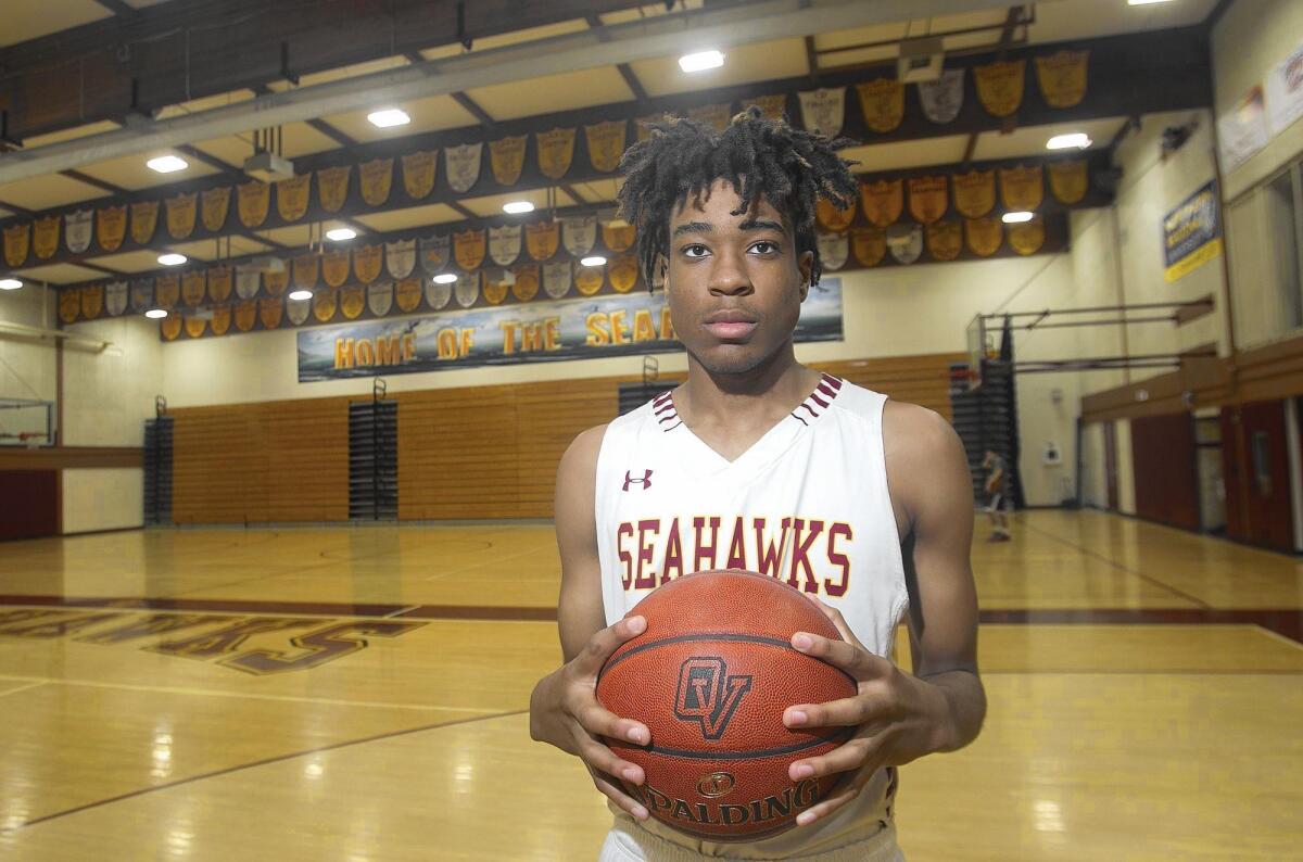 Ocean View basketball player Mehkel Harvey is the Male Athlete of the Week. Harvey led the Seahawks to three wins last week.