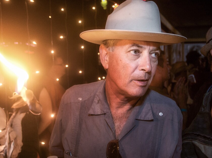 Larry Harvey, co-founder of the Burning Man festival, is shown during the main event in 2011.