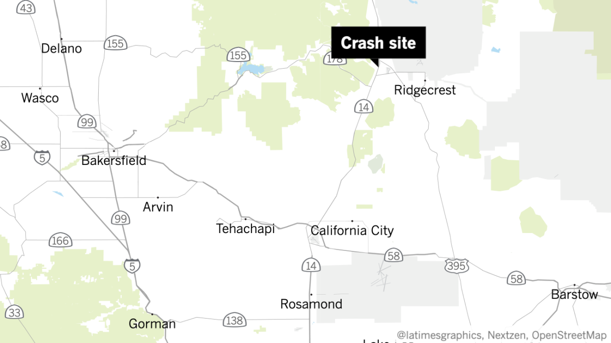 A Navy fighter jet crashed near Ridgecrest, Calif.