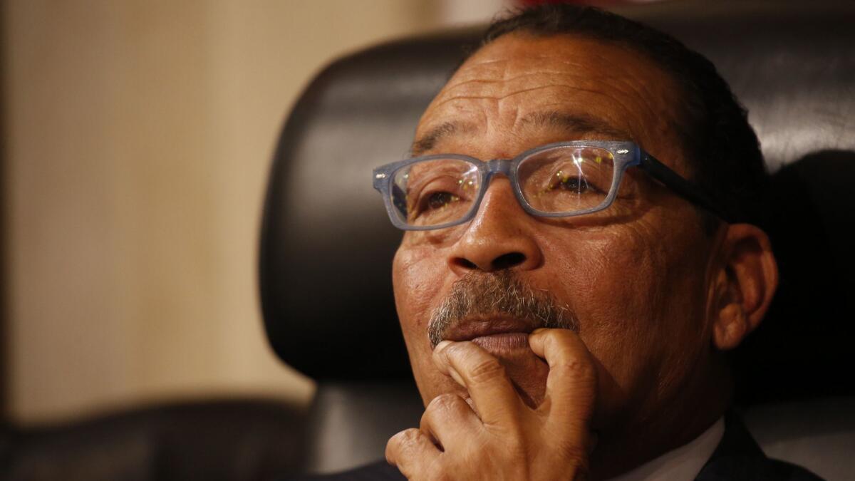 Los Angeles City Council President Herb Wesson during a meeting in April. His son said Monday that he and his wife have reimbursed the LAPD for wedding security costs.