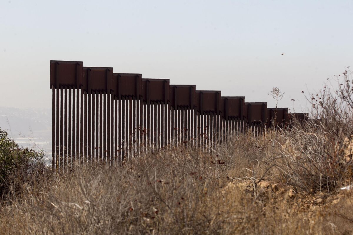 Bollards that are 30 feet tall are being installed near Campo along the U.S.-Mexico border.