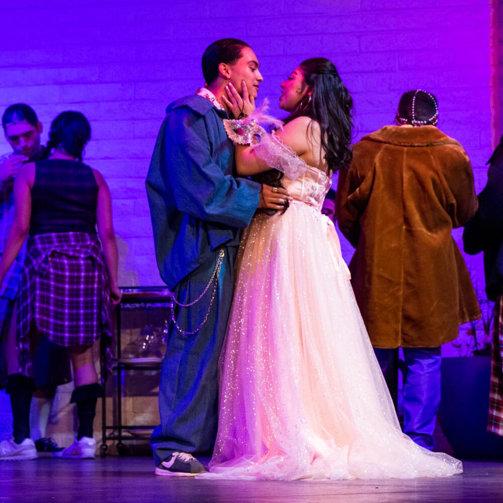 Romeo and Juliet dance at Lord Capulet's party on the opening night of Romeo and Juliet: Rolling through East L.A. 