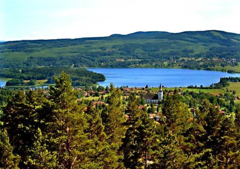 SWEDEN: Looking down from the hills surrounding a small part of Lake Siljan.