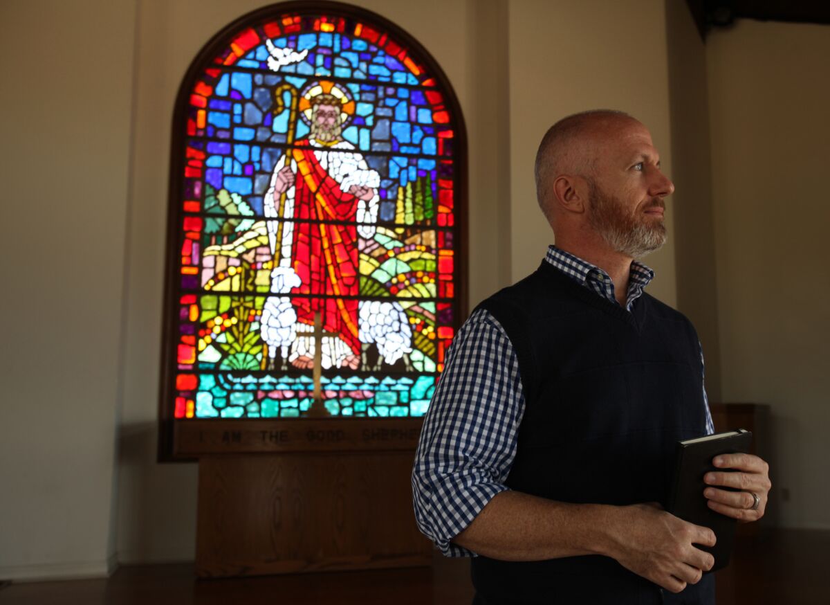 Exodus International President Alan Chambers on Thursday at a chapel at Concordia University in Irvine. Exodus International, the oldest and largest Christian ministry dealing with faith and homosexuality, announced that it's closing its doors after three-plus decades.
