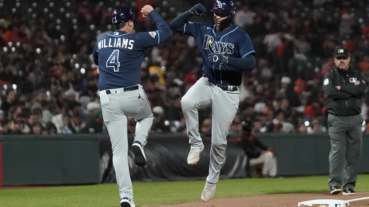 Christian Bethancourt homers and singles in run, Rays beat Giants 10-2