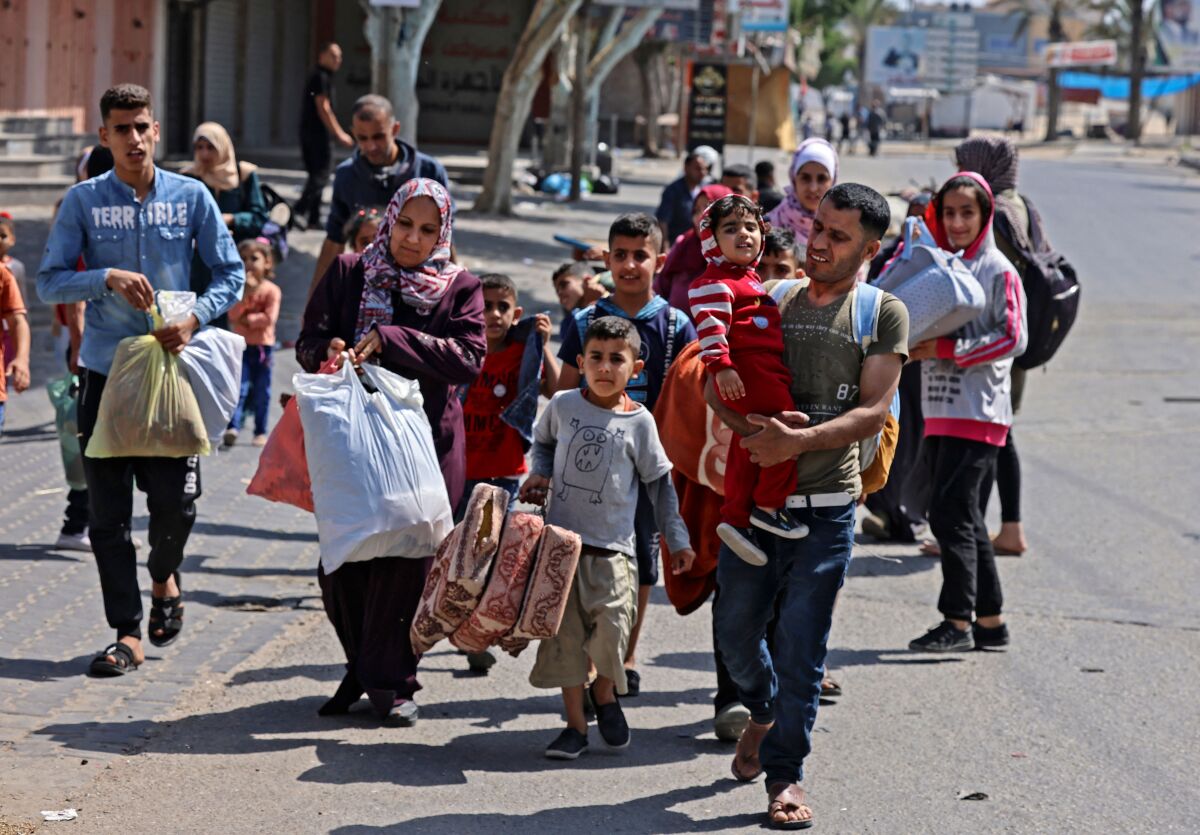 Palestinians fleeing their homes in Gaza