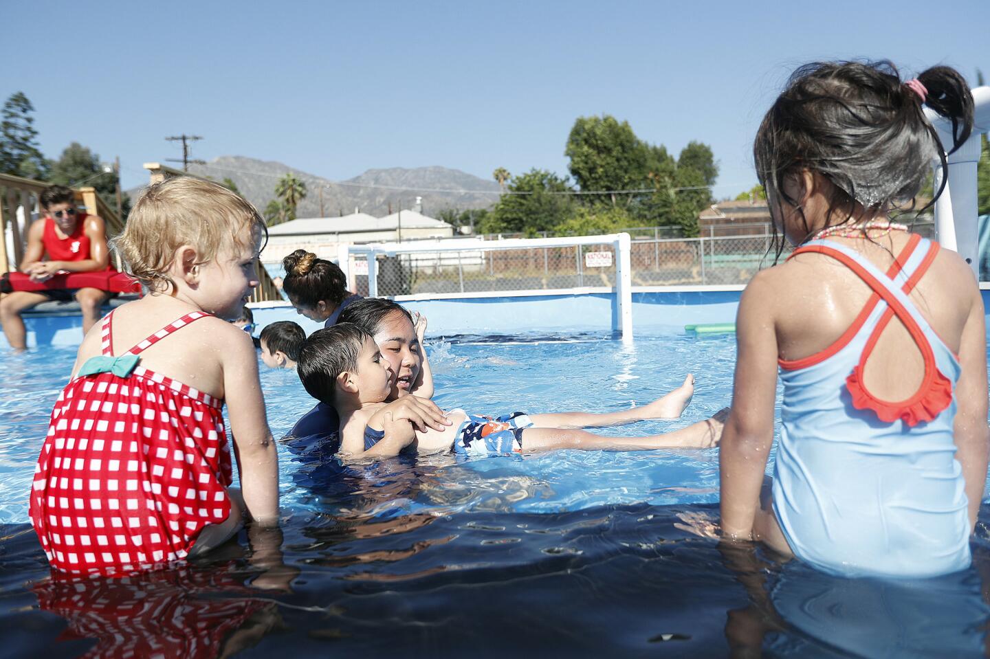 Photo Gallery: YMCA of the Foothills mobile pool at Sunland Elementary School to teach small children how to save their life