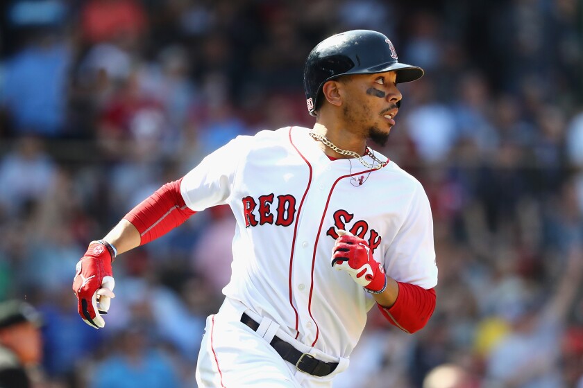 Mookie Betts runs the bases