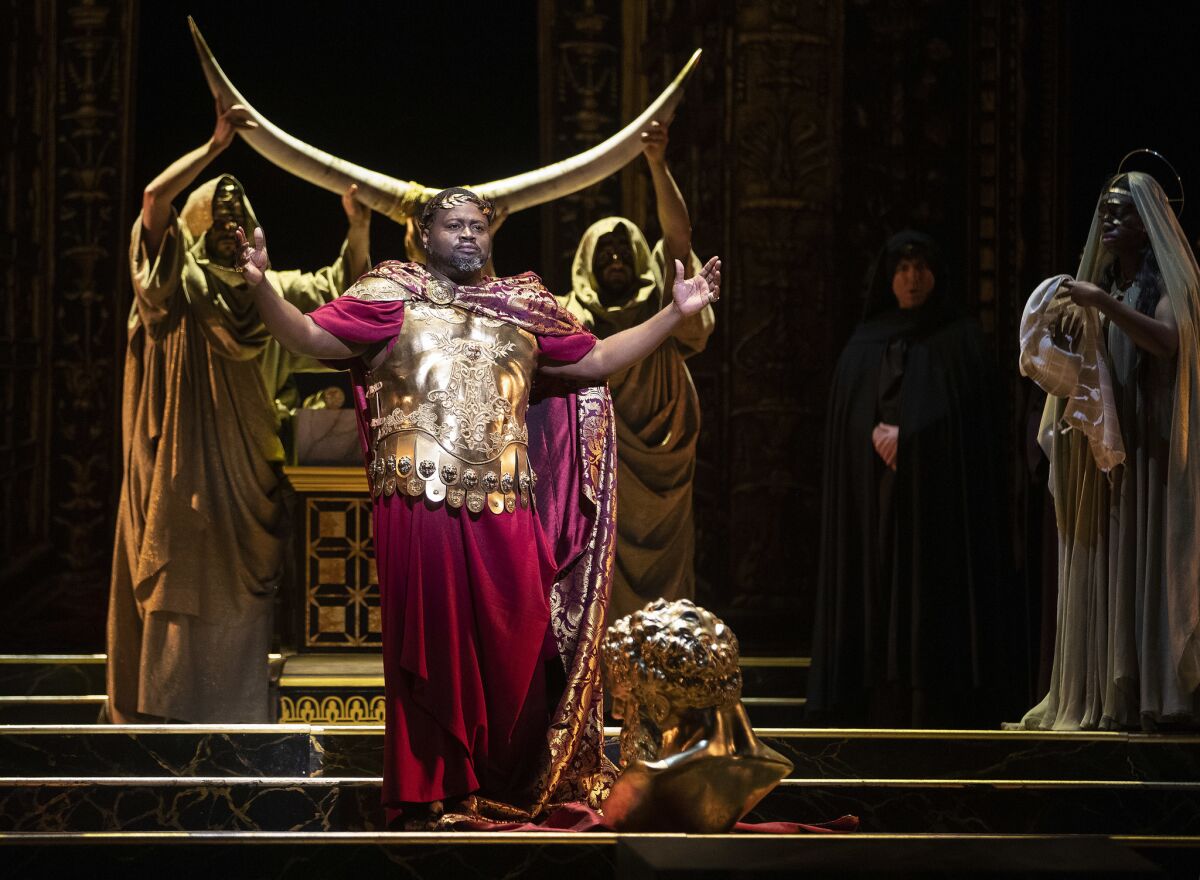 Russell Thomas is Titus, emperor of Rome, in Los Angeles Opera's production of "La Clemenza di Tito" (The Clemency of Titus) at the Dorothy Chandler Pavilion.