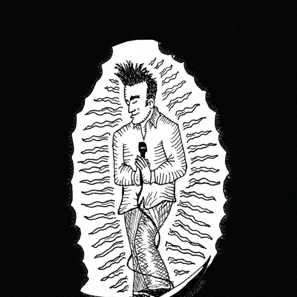 illustration of Morrissey in a Virgin Mary glow 