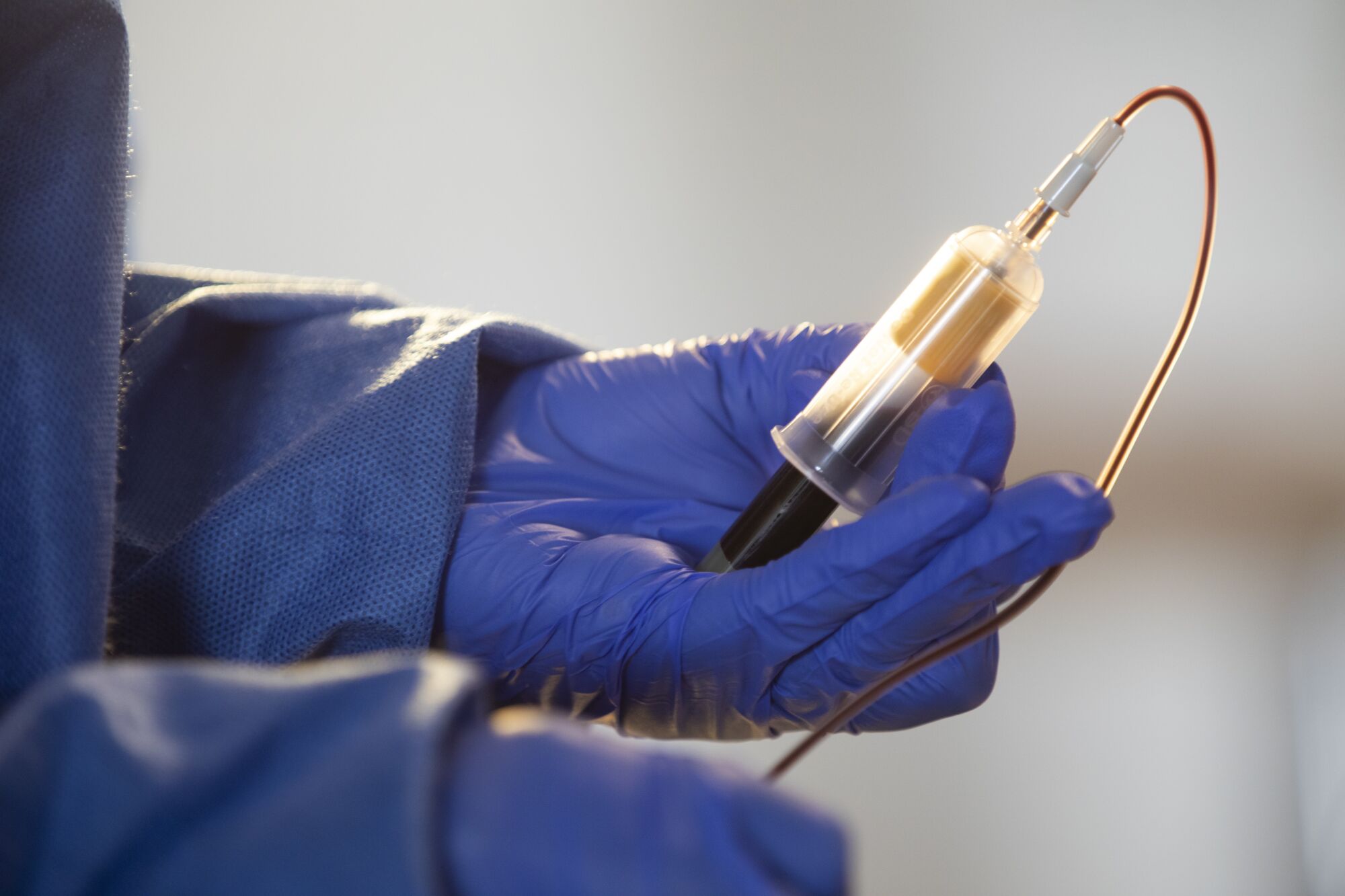 Blood is being drawn for a COVID-19 antibody test at South Central Family Health Center.