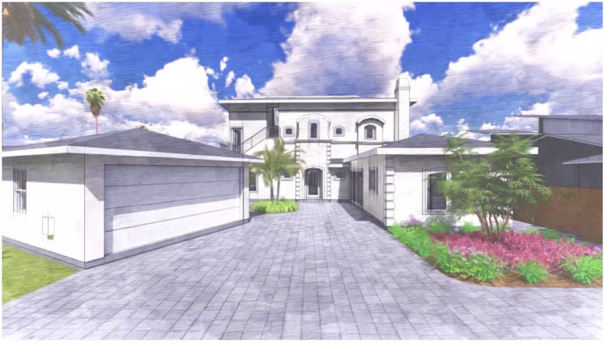 Proposed additions to a house at 5268 La Jolla Blvd. are depicted in this rendering.