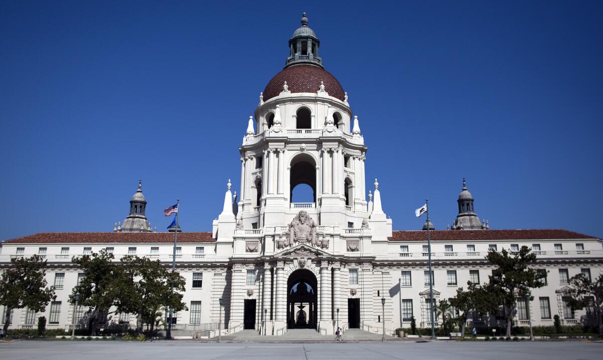 Pasadena's stately City Hall was designed in the early 1920s by Blakewell and Brown.