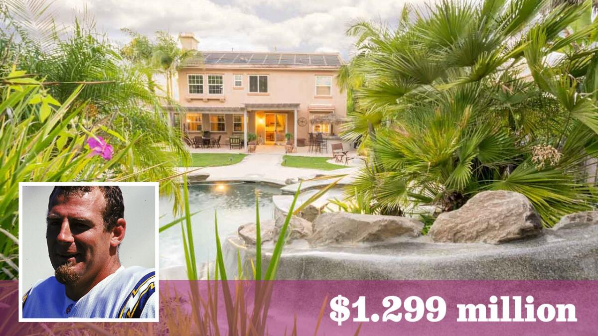 Former San Diego Chargers punter Darren Bennett has put his home in Carlsbad on the market for $1.299 million.