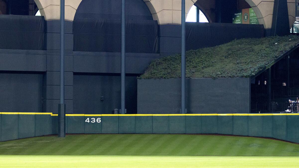 The center-field section at Minute Maid Park will be renovated and Tal's Hill that slopes toward the wall will be removed.