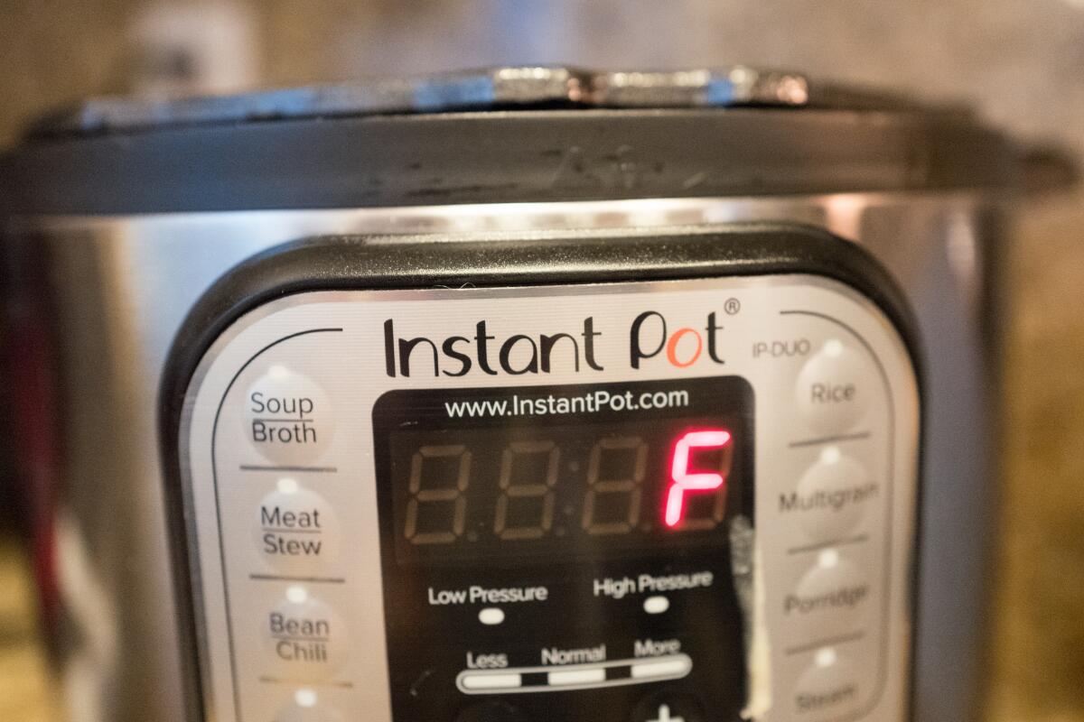 Close-up of Instant Pot cooking appliance