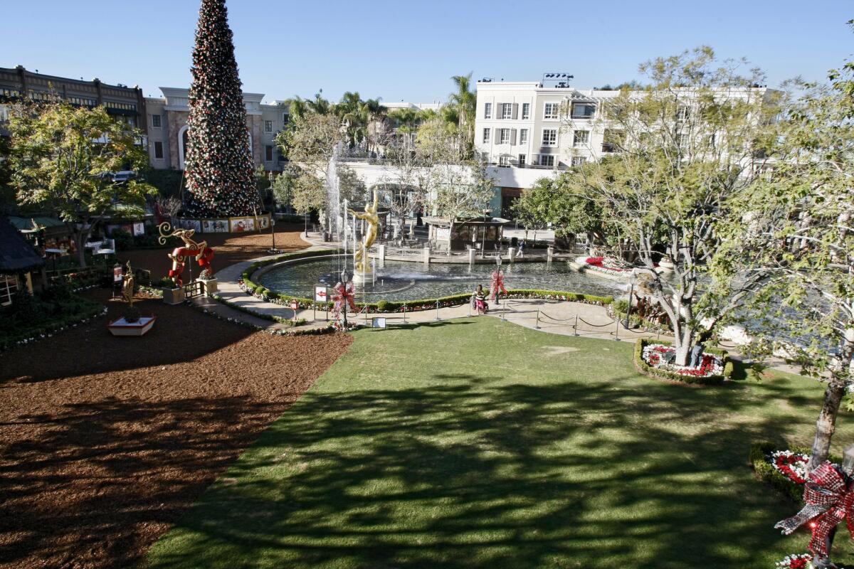 The city of Glendale is taking ownership of the green area at the Americana at Brand in Glendale, shown on Wednesday, Dec. 11, 2013.
