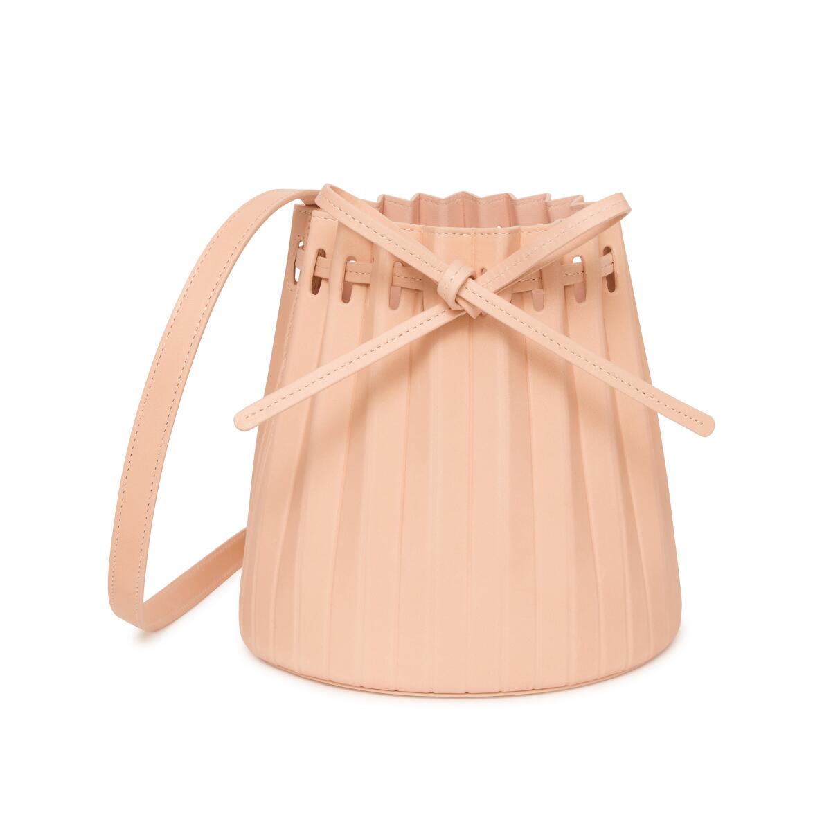 Mansur Gavriel's mini pleated bucket bag in rosa.