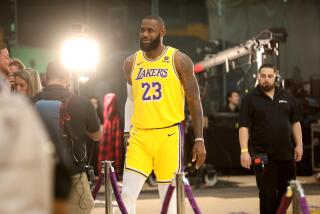 LOS ANGELES, CA - OCTOBER 2, 2023 - Los Angeles Lakers star LeBron James is ready for showtime during Los Angeles Lakers Media Day at the UCLA Health Training Center in El Segundo on October 2, 2023. (Genaro Molina / Los Angeles Times)