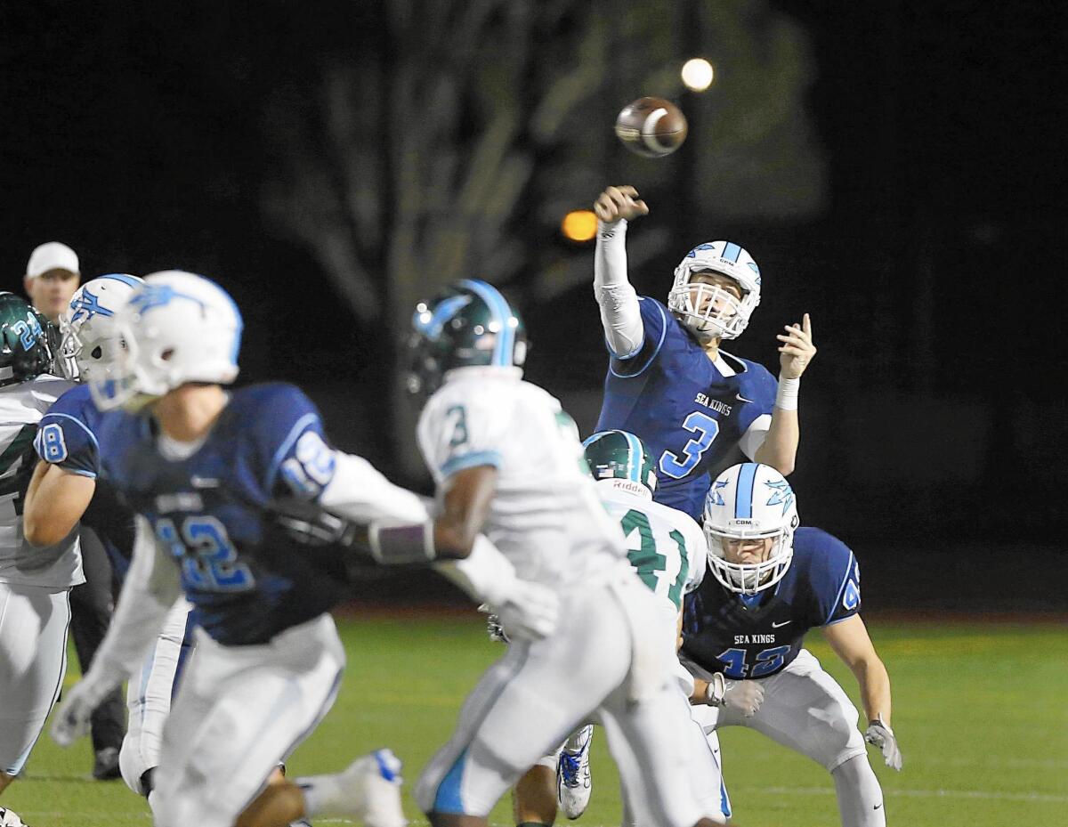 Corona del Mar High quarterback Chase Garbers, bound for Cal, threw for 2,715 yards and 33 touchdowns, both CdM single-season records, while only throwing three interceptions a year ago.
