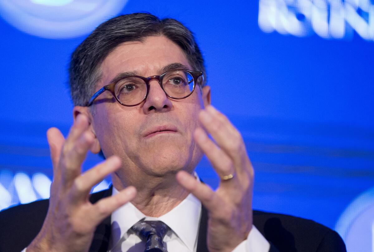 Treasury Secretary Jacob Lew at a business conference Friday. The debt limit fight is now his cross to bear.