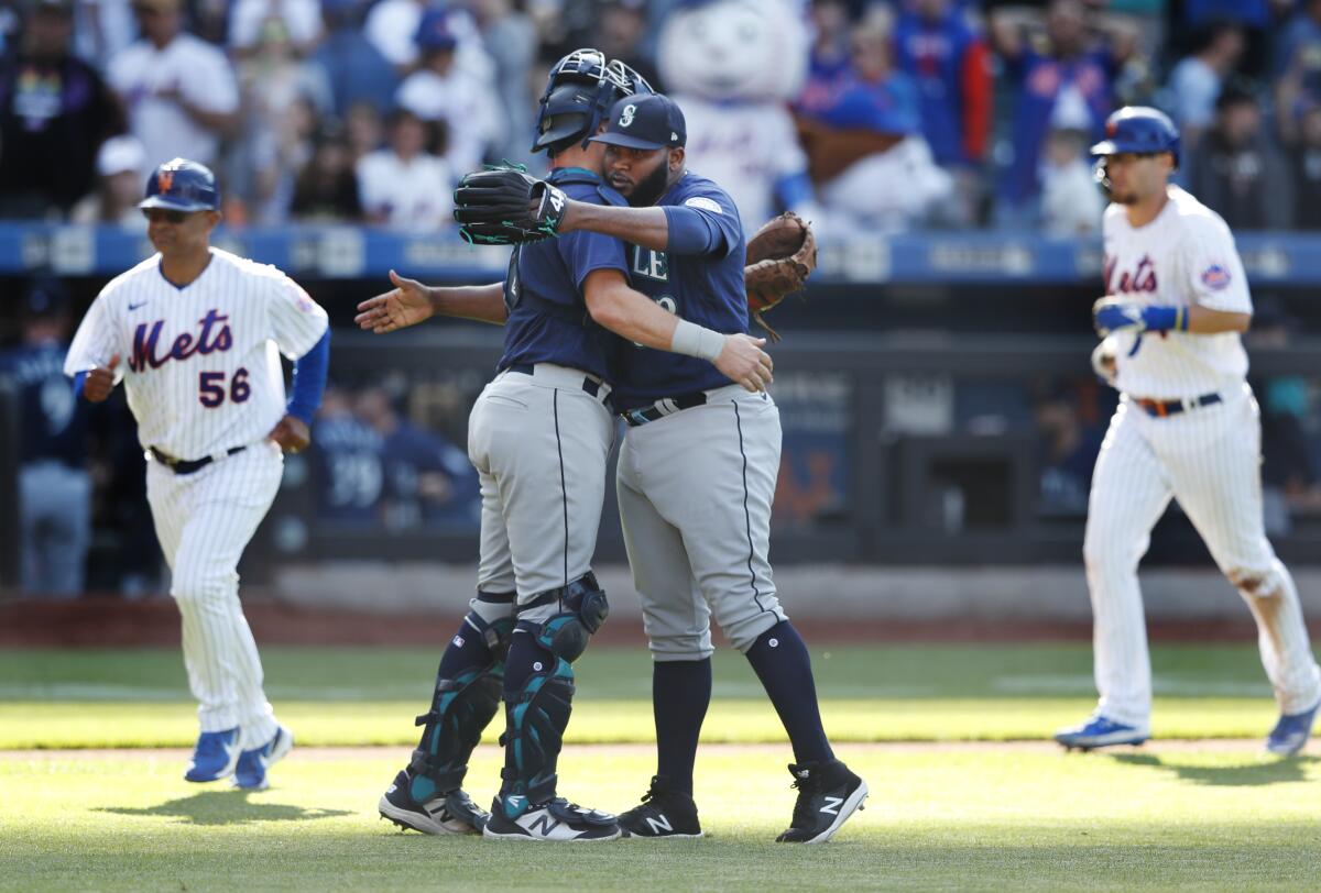 This is a 2022 photo of Trevor May of the New York Mets baseball team. This