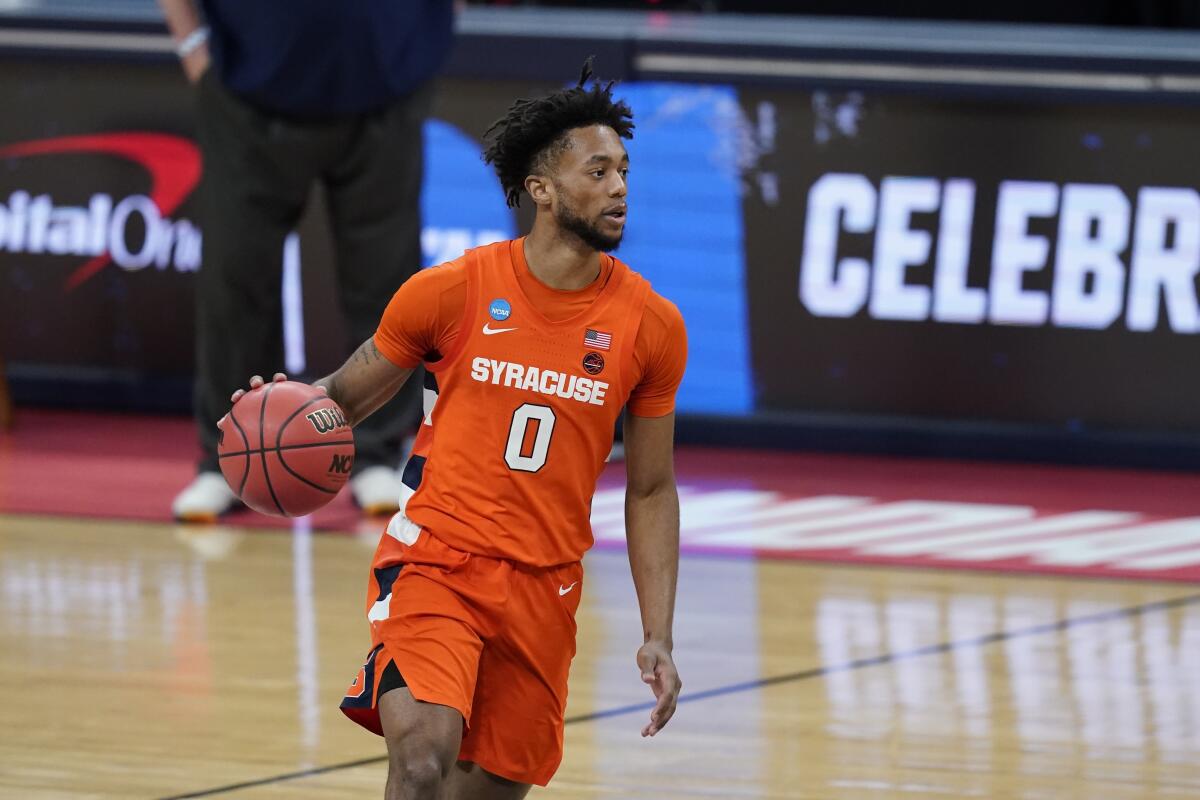 Syracuse's Alan Griffin dribbles against West Virginia on Sunday.