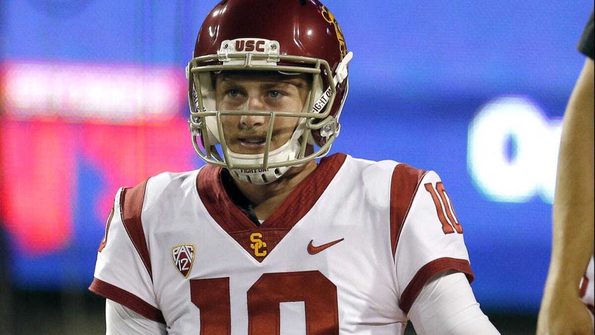 Third-string quarterback Jack Sears is a redshirt freshman who has not appeared in a game for the Trojans.