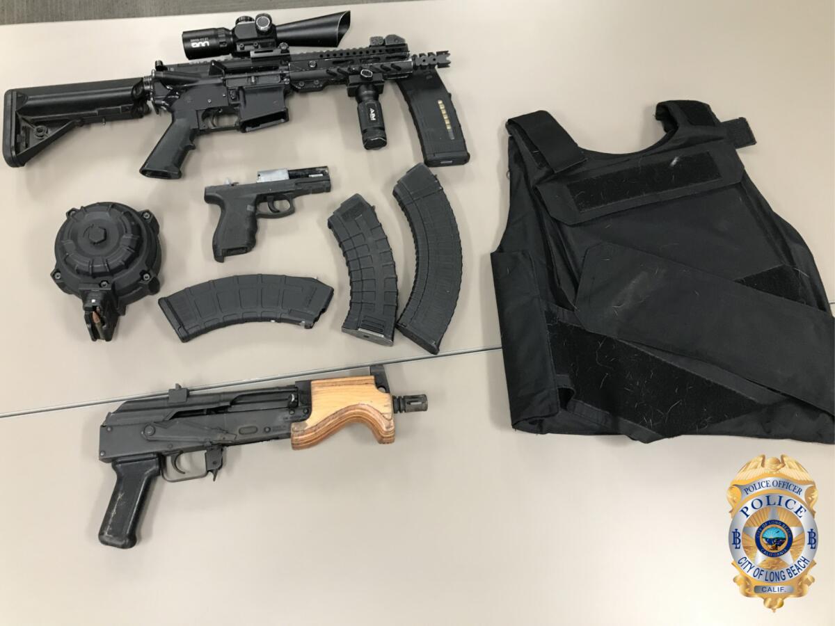 Long Beach police arrest suspect in four shootings, recover firearms