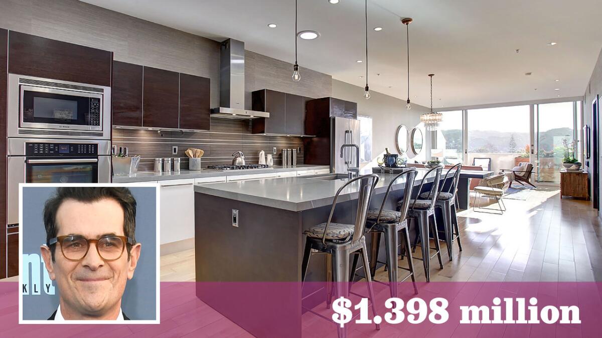 Actor Ty Burrell has listed his Culver City penthouse for sale at $1.398 million.