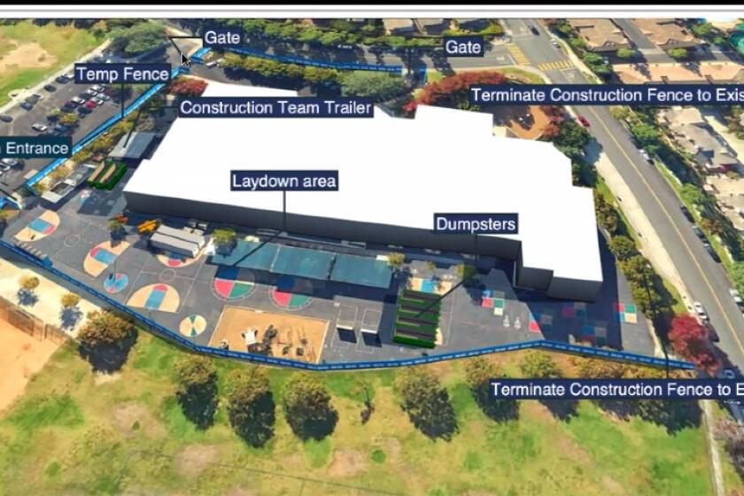 The construction area at Carmel Creek School will be fenced off and the park will remain open.