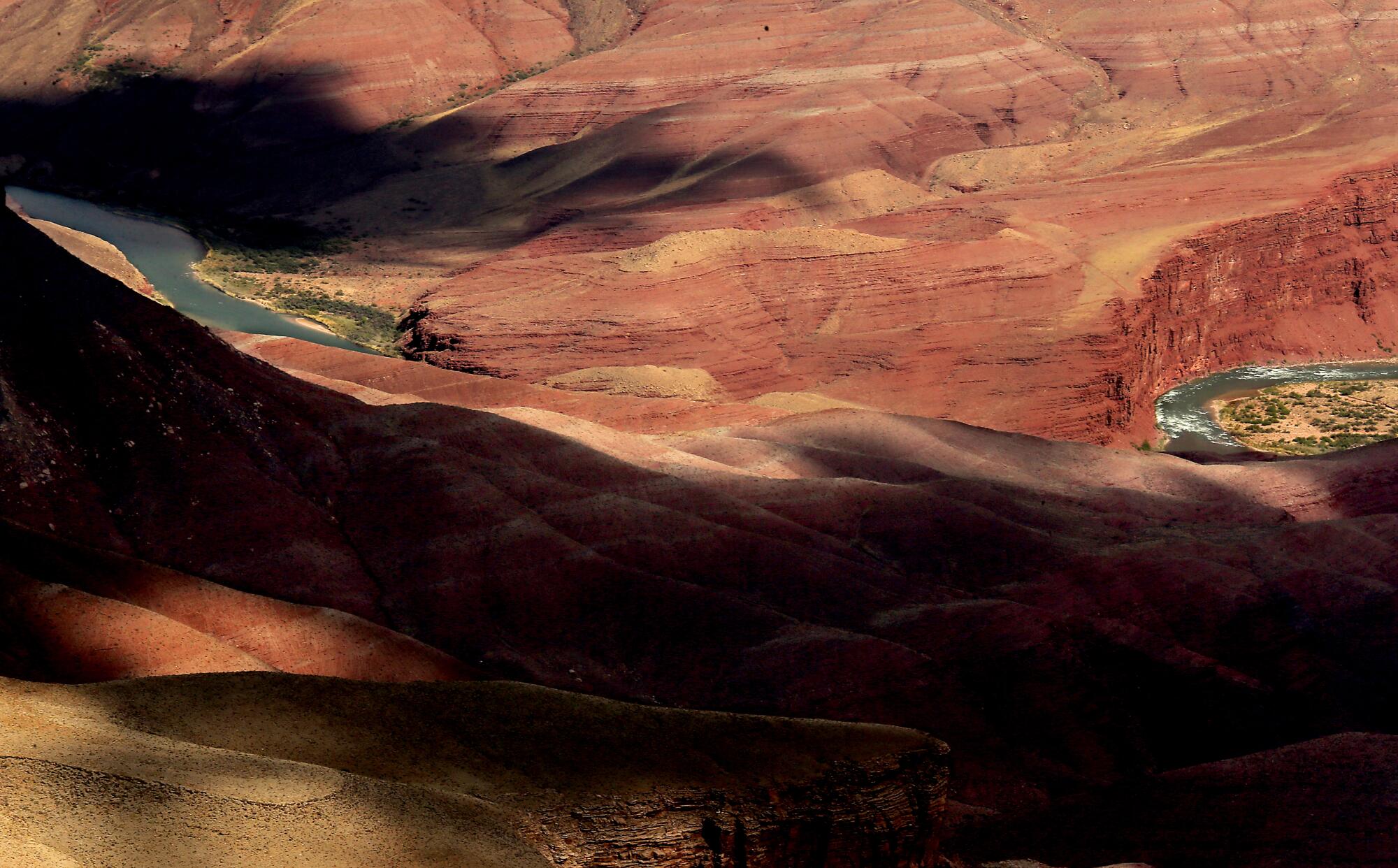 The Colorado River framed by the Grand Canyon