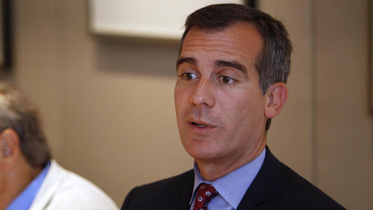 L.A. Mayor Eric Garcetti is one of the big supporters behind Los Angeles' bid for the 2024 Olympic Games.